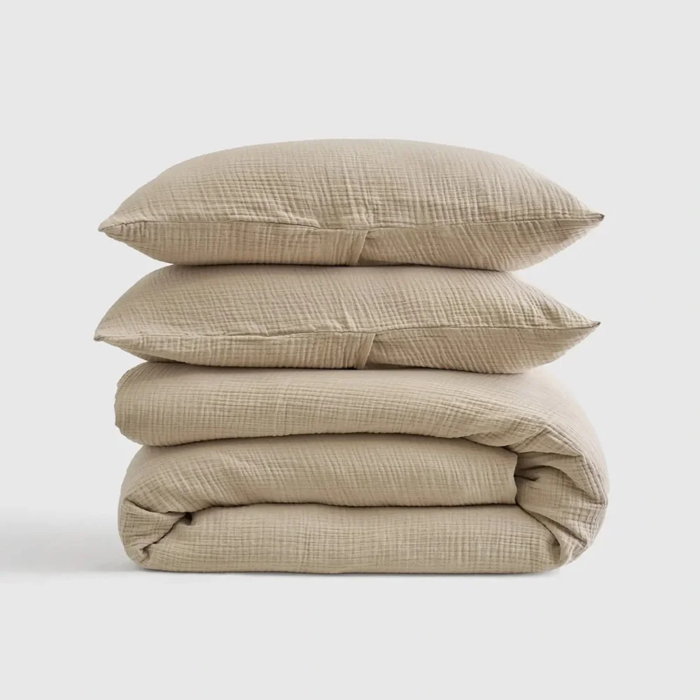 QUINCE Organic Airy Gauze Duvet Cover Set King/Cal King Dune 6586